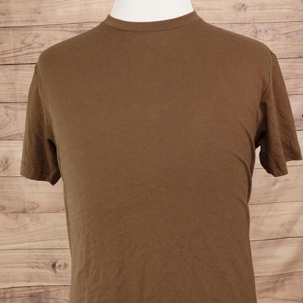 True Classic Shirt Mens M Brown Tagless Basic Solid Crewneck Tee T-Shirt